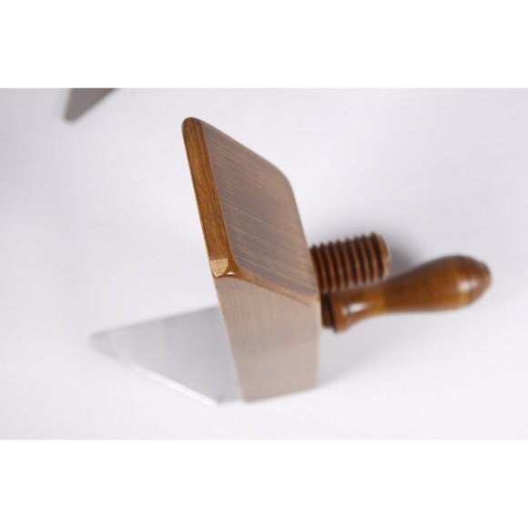 Vintage 1970s Maple wood bookends, MCM Vice book ends, Wooden Book supports, - Picture 5 of 8